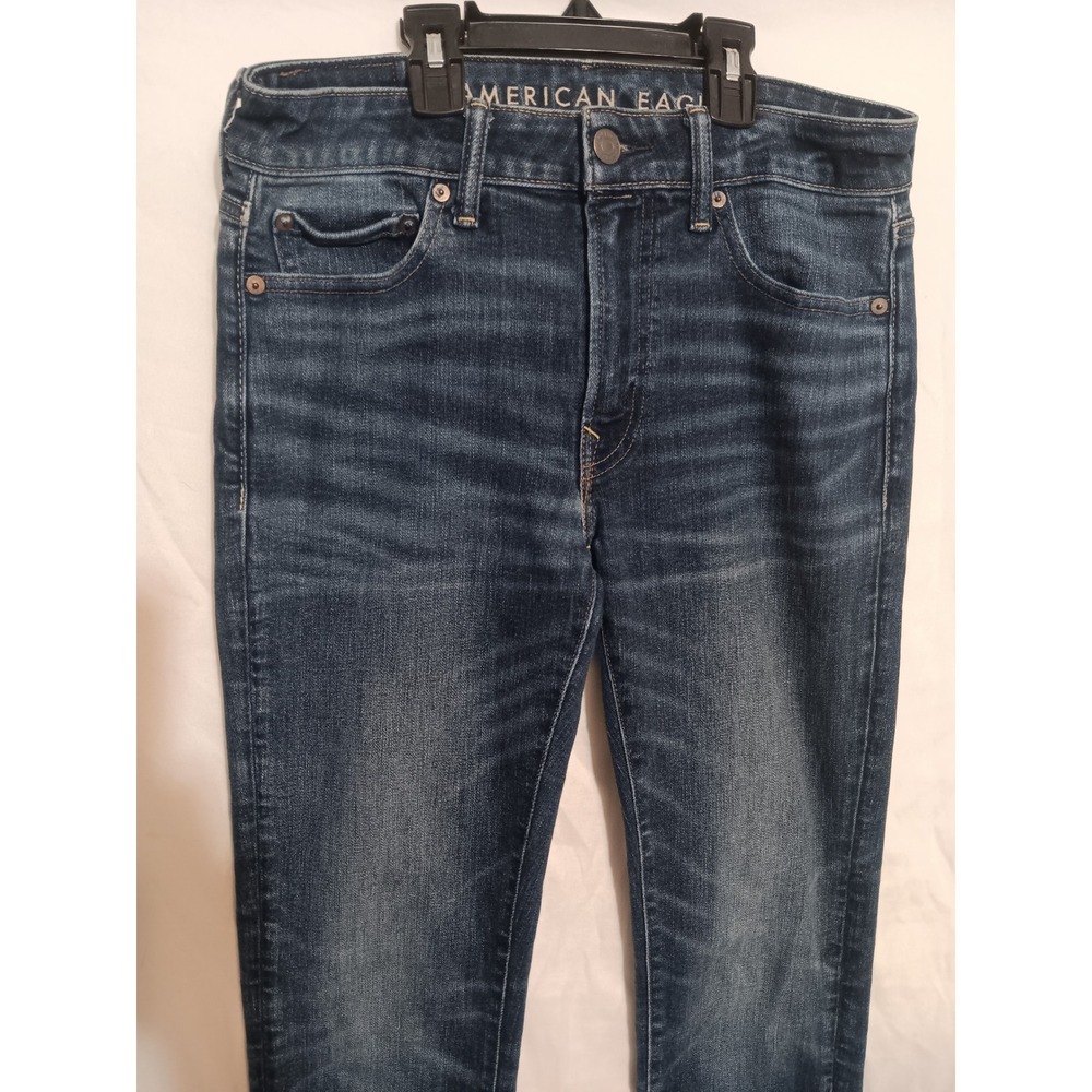 American Eagle Airflex+ Skinny Jeans Mens 30x34 Dark Wash Denim Stretch 5345